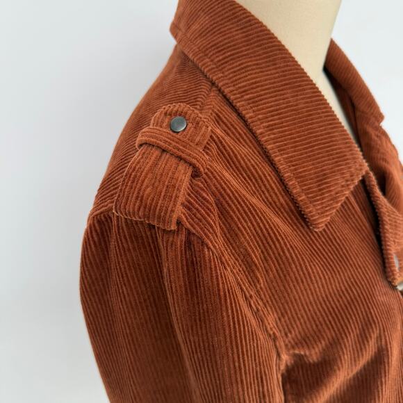Blank NYC Corduroy Moto Jacket size Large Brown Crop Biker - Picture 10 of 16